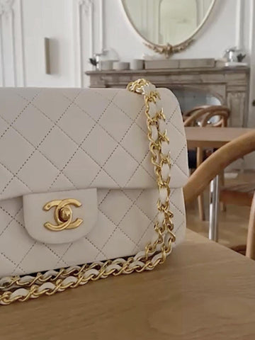 Chanel Double Flap Small White