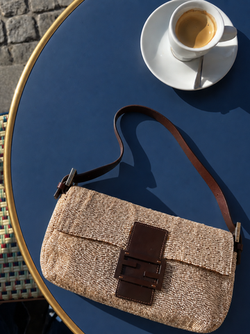 Beaded Fendi Baguette Beige