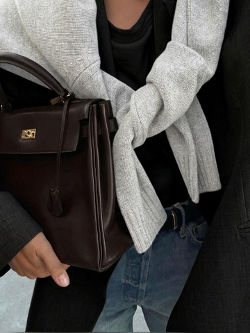 Hermes Kelly Brown 32 Box Calf Gold Hardware