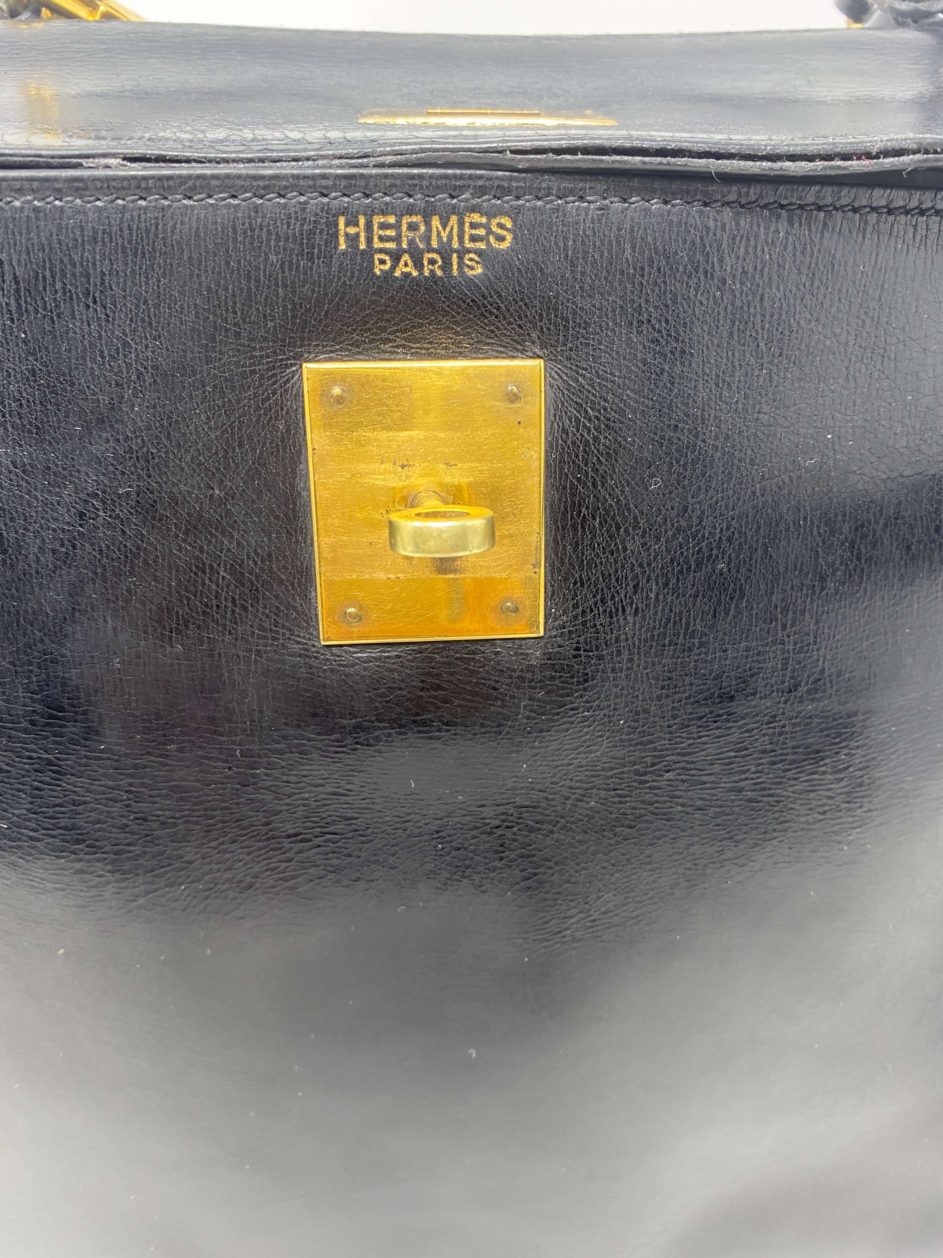 Hermes Kelly 32 black box vintage