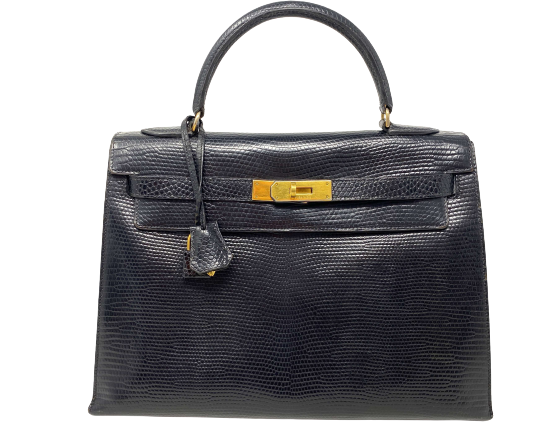 Hermes Kelly Lizard black bag – Maison Vivienne - Main Image