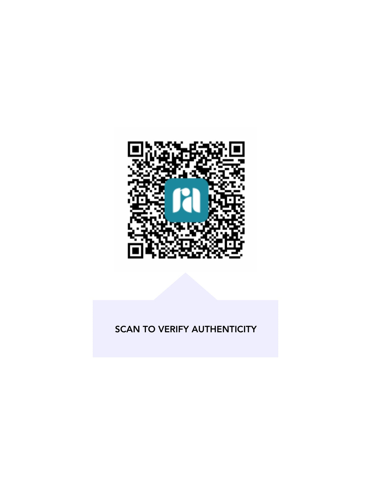 QR code to verify authenticity before buying
