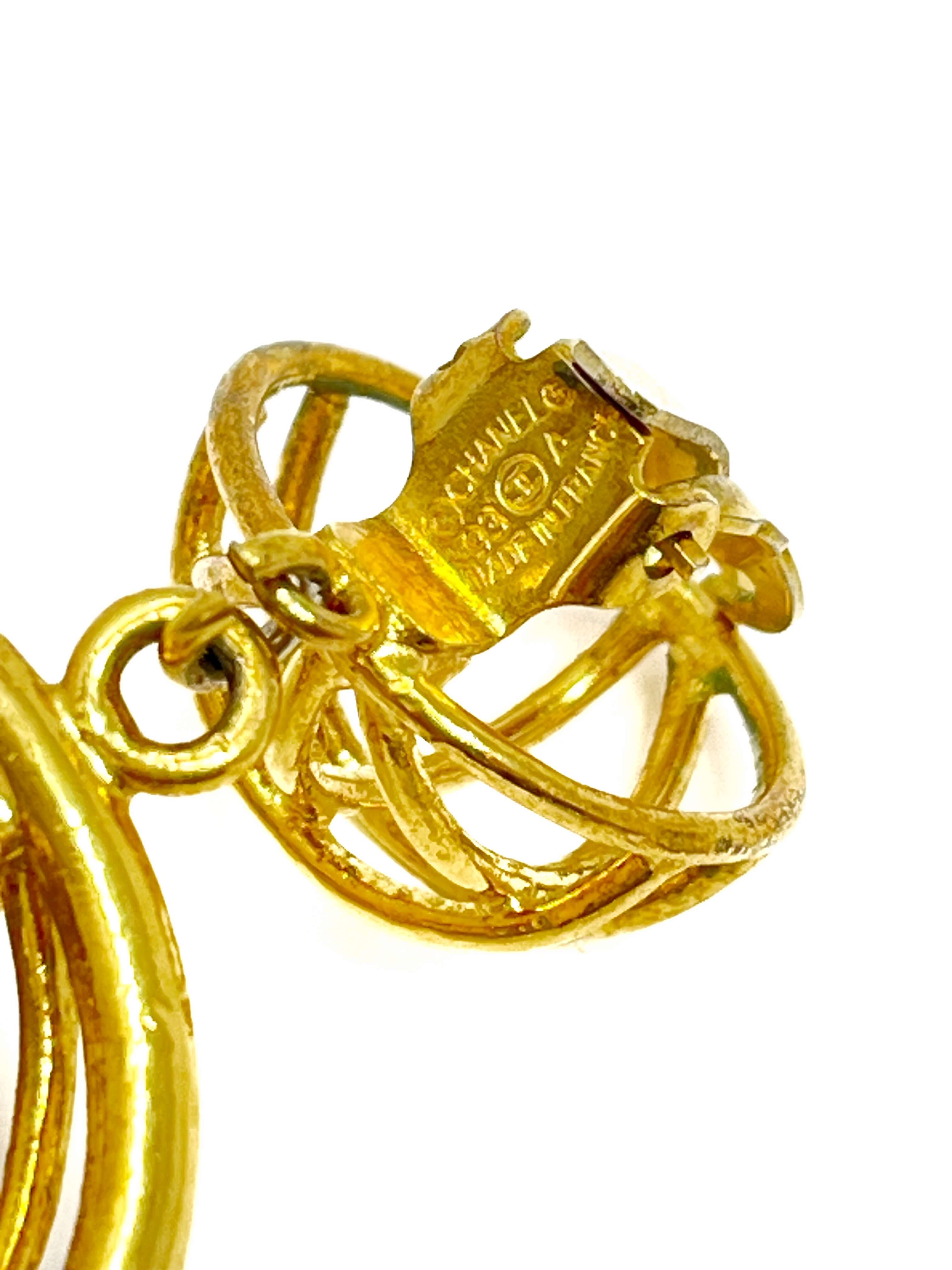 Chanel birdcage earrings 1993 (93A) — back plate with 93A stamp