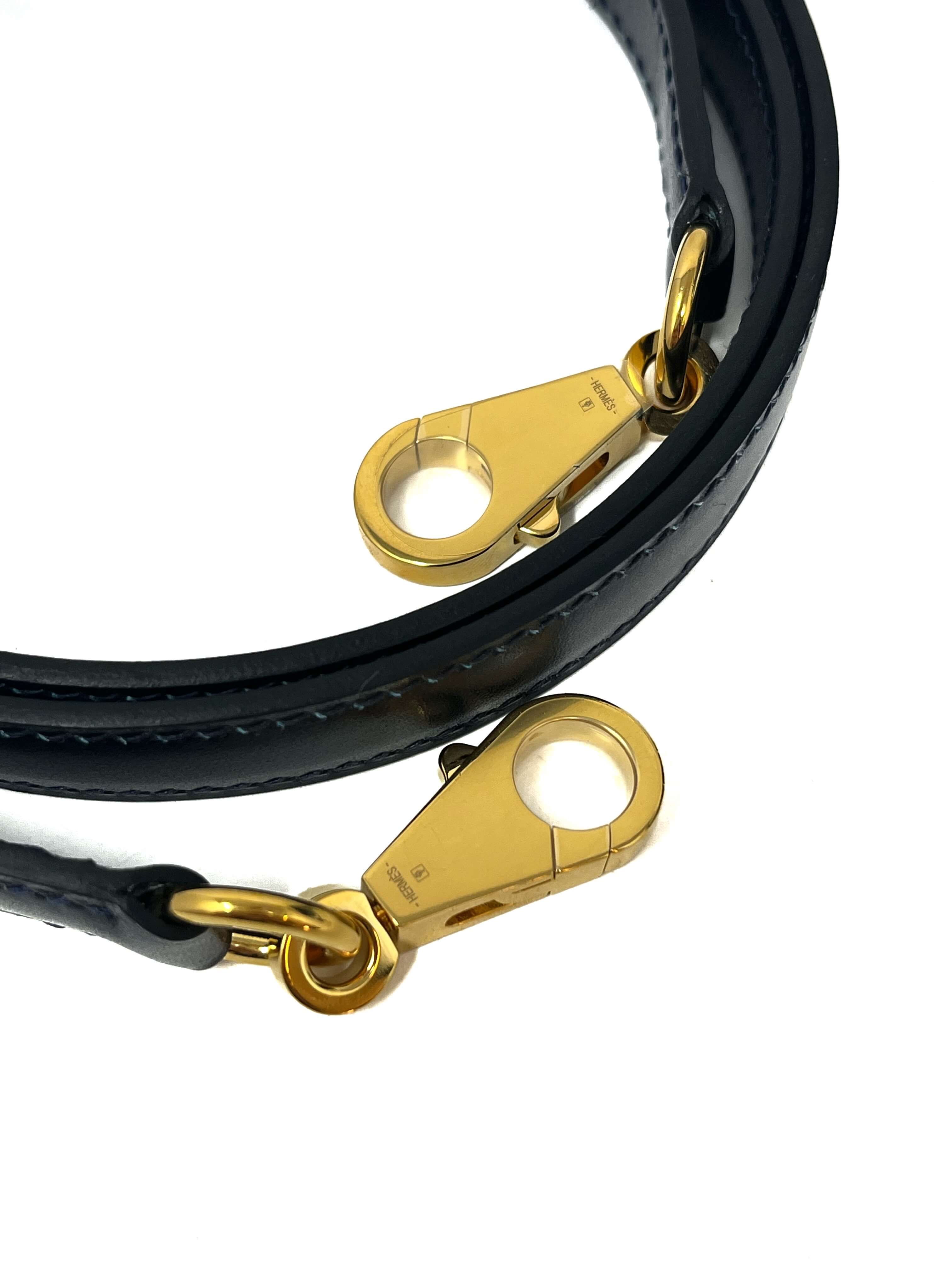 Hermes Kelly 28 Sellier Midnight Blue Box leather gold hardware