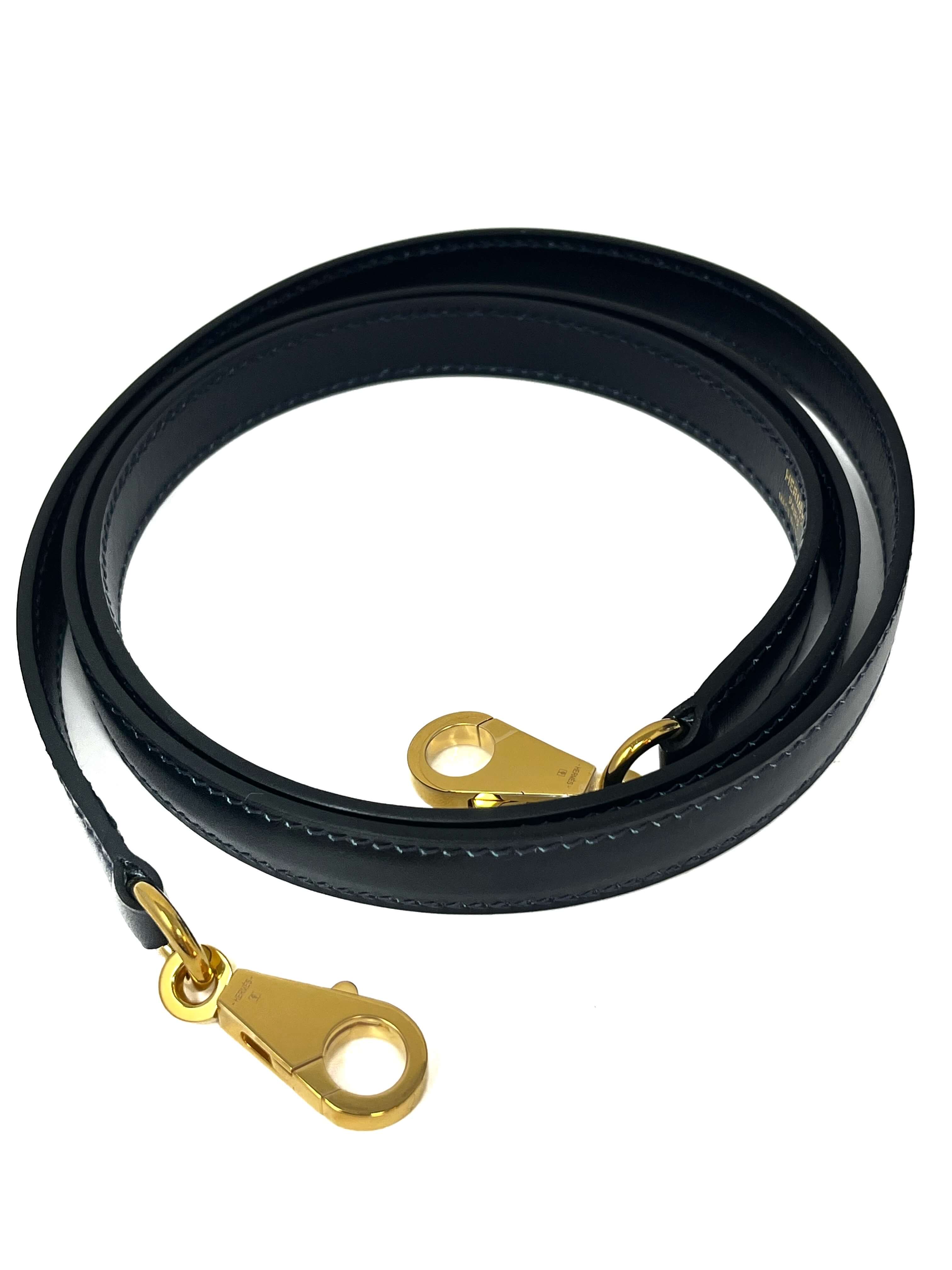 Hermes Kelly 28 Sellier Midnight Blue Box leather gold hardware