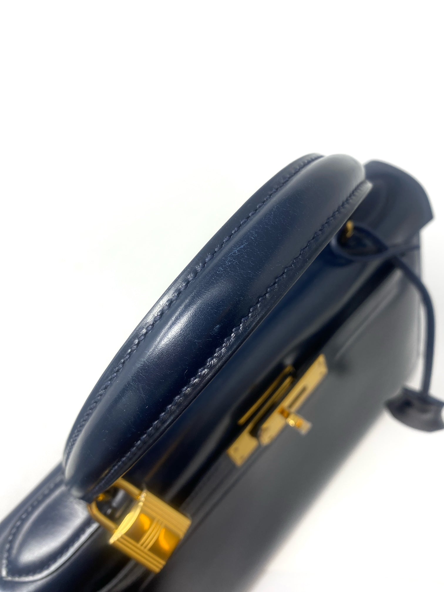 Hermes Kelly 28 Sellier Midnight Blue Box leather gold hardware