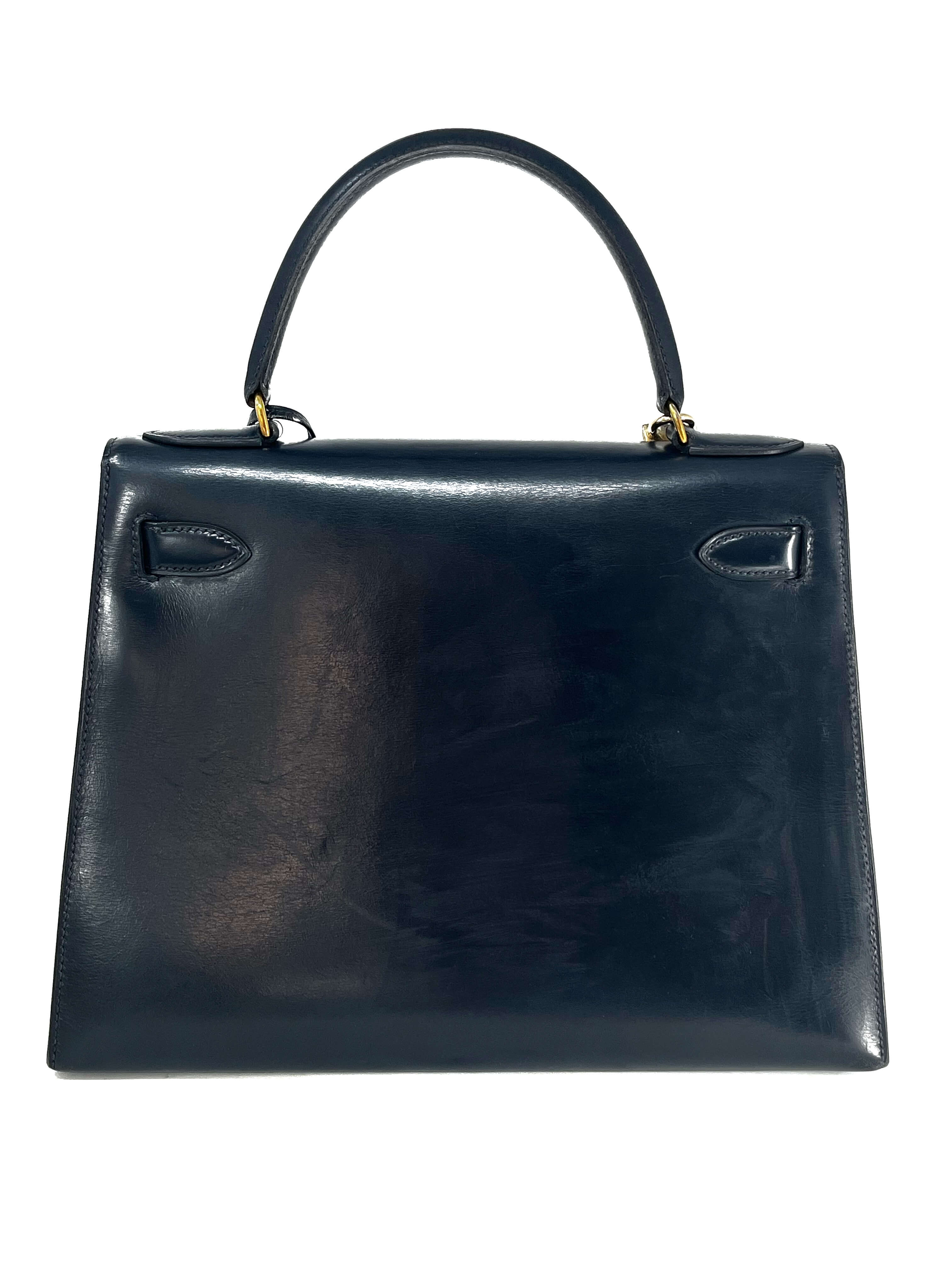 Hermes Kelly 28 blue back view