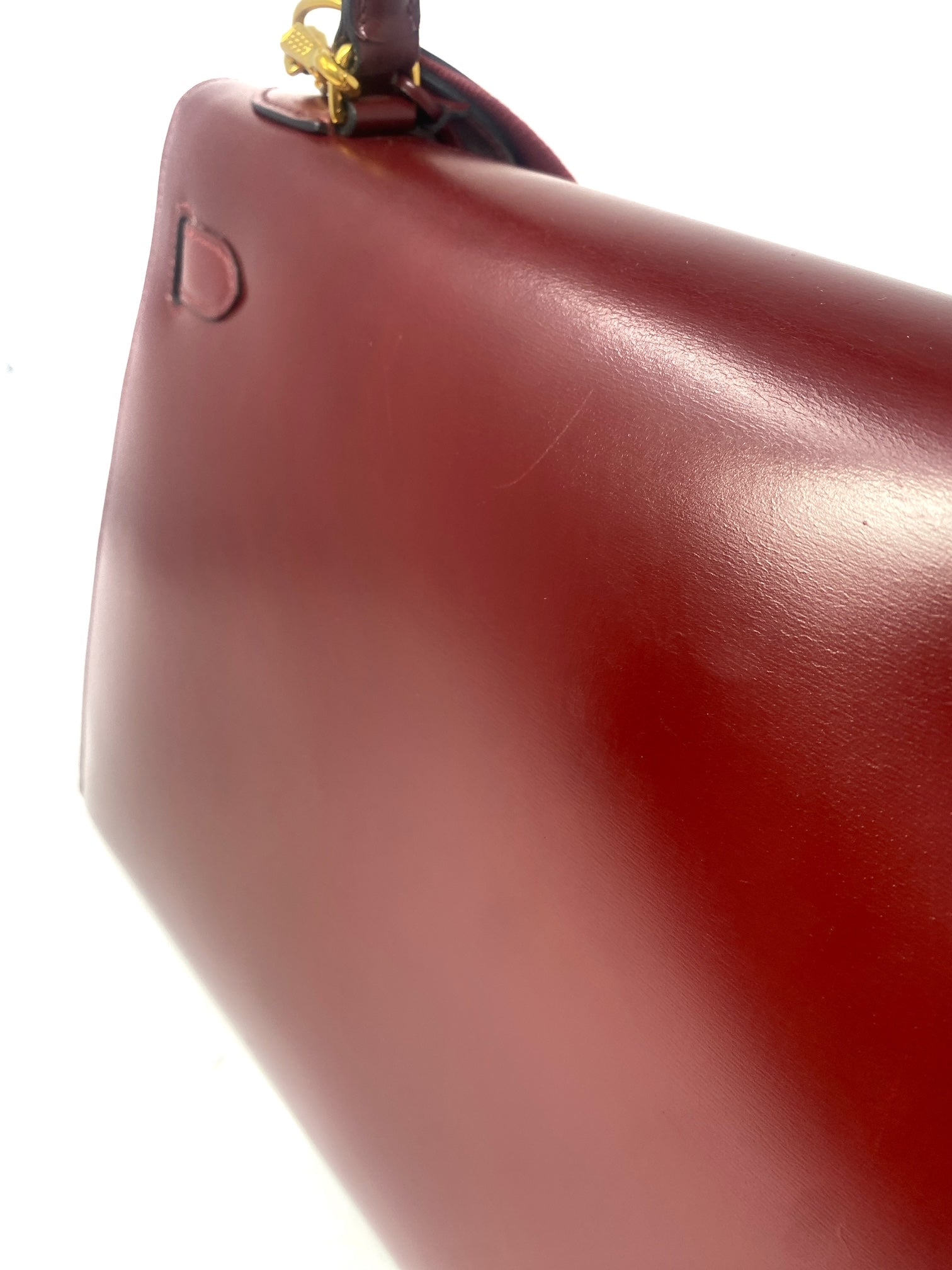 Hermes Kelly 32 Sellier Rouge H box leather gold hardware 