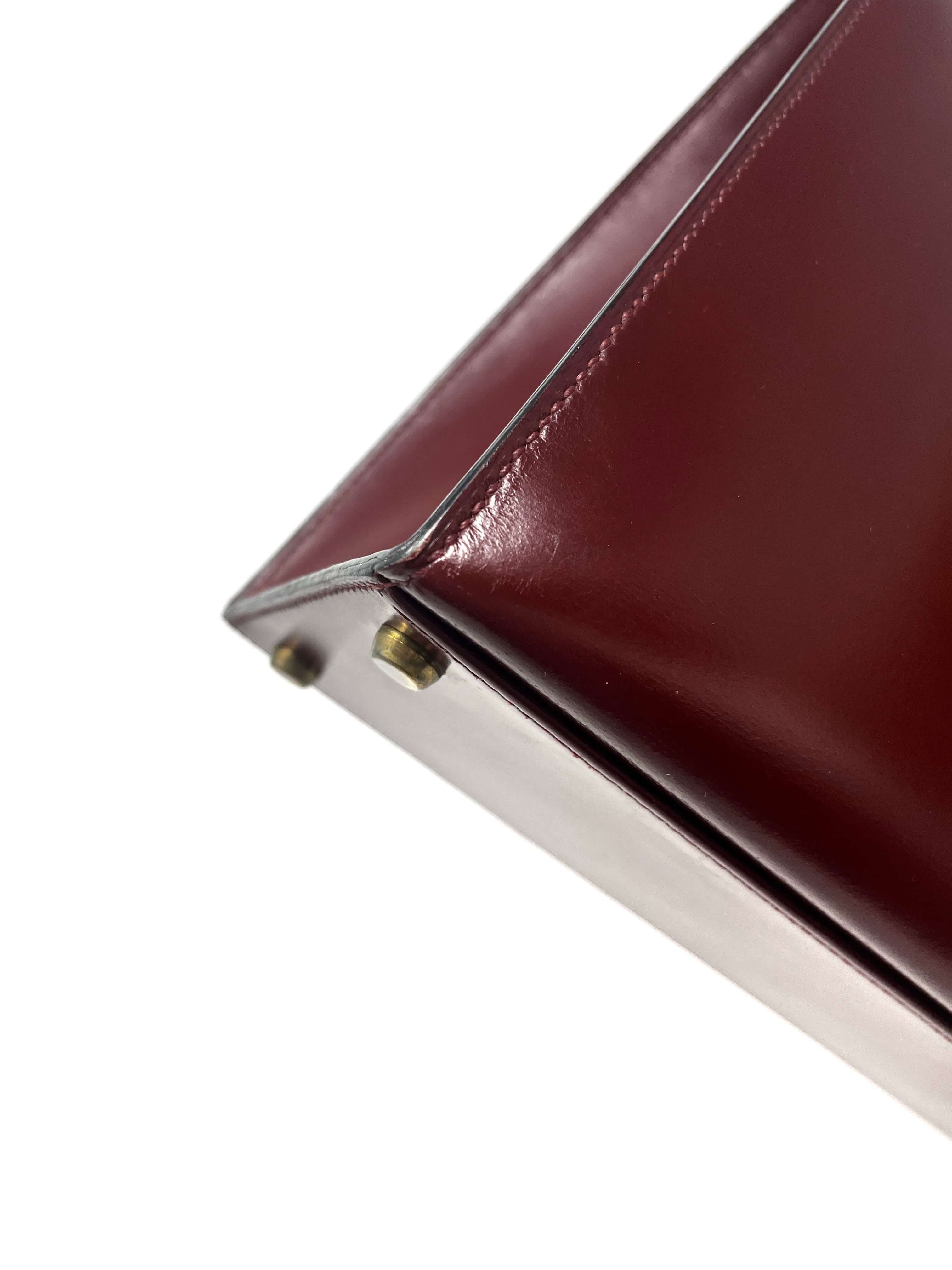 hermes kelly rouge h, box calf, gold hardware