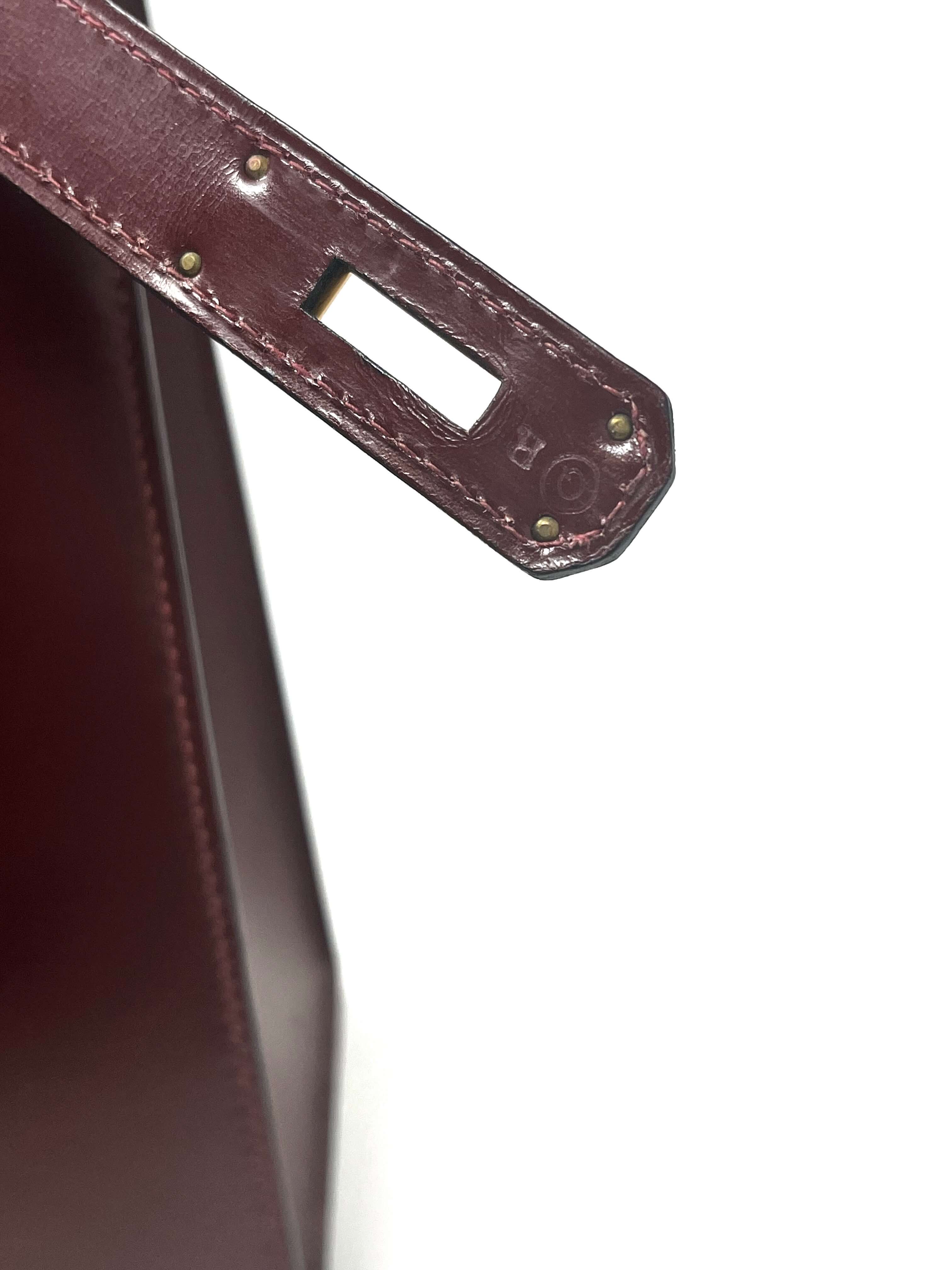 hermes kelly rouge h, box calf, gold hardware