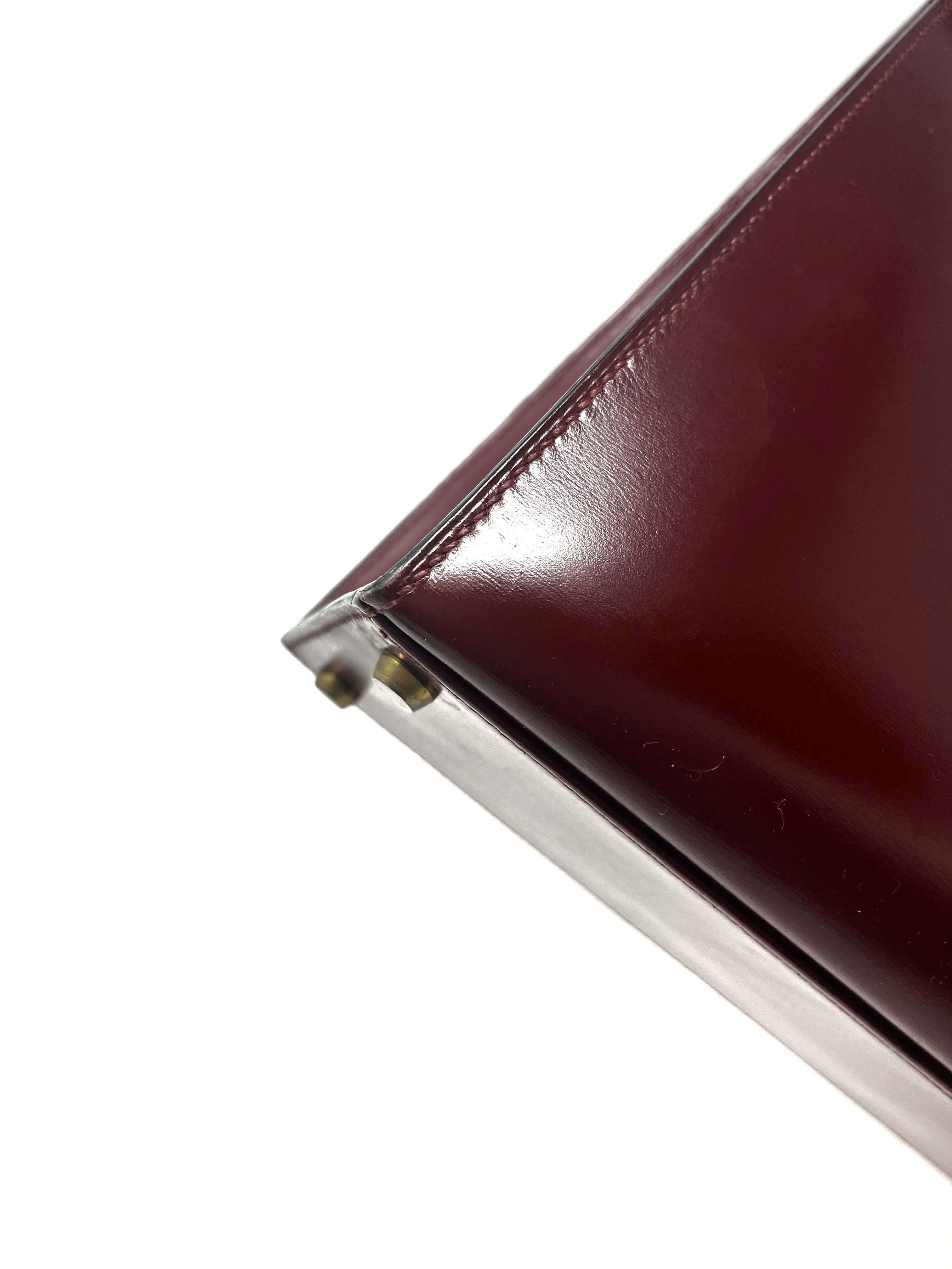 hermes kelly rouge h, box calf, gold hardware