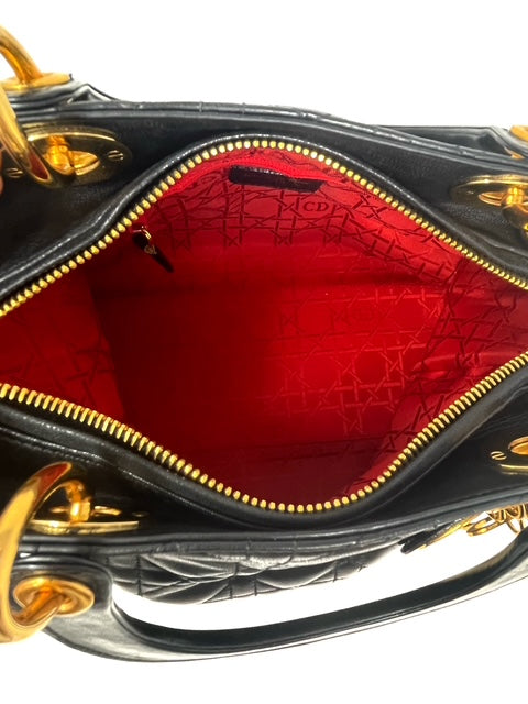 Lady Dior bag interior red logo 