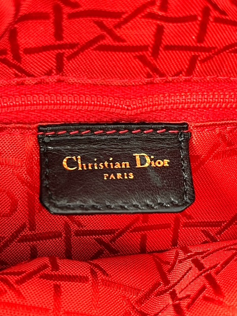Dior logo detail on vintage Lady Dior bag