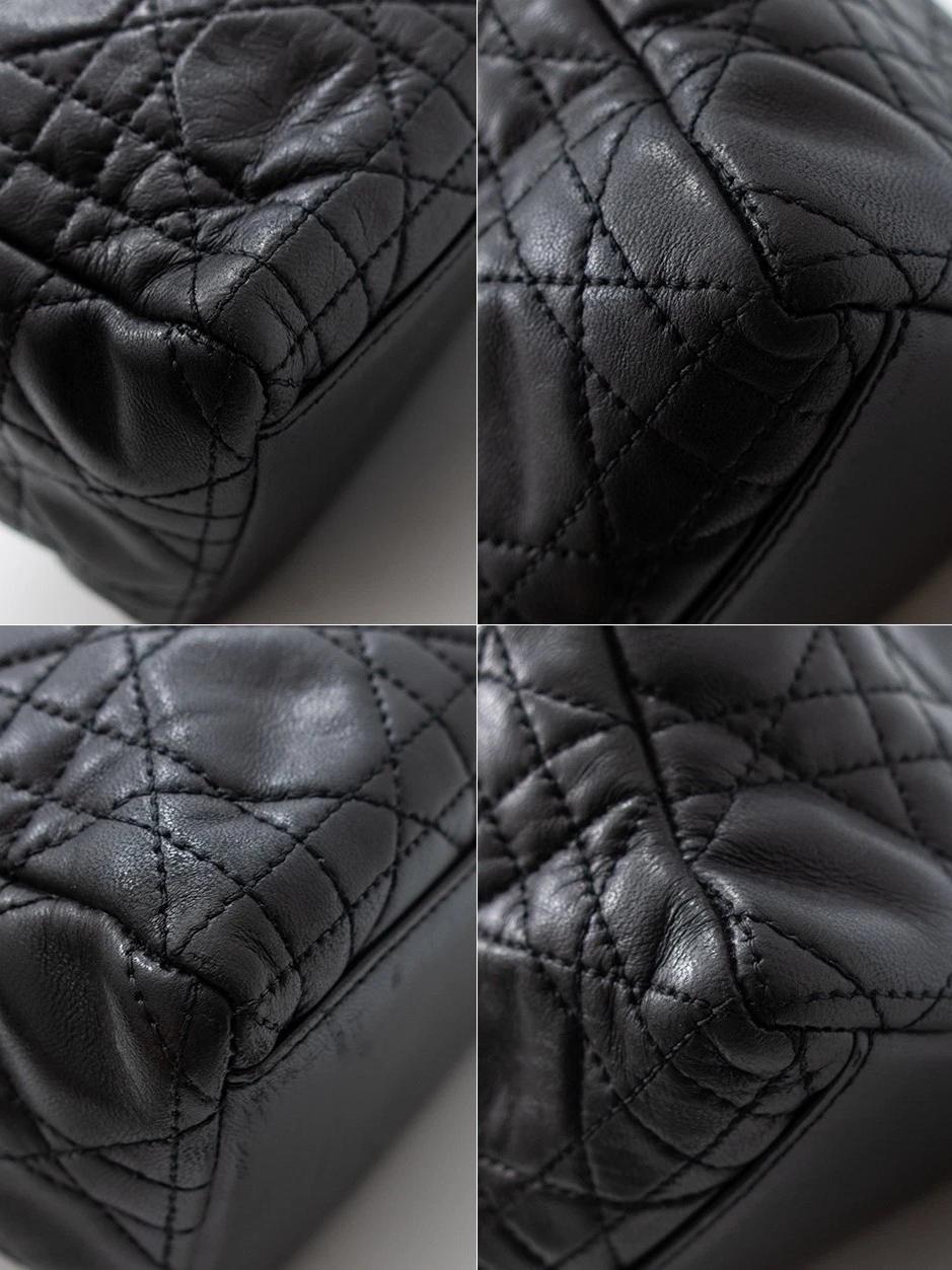 Corners of Lady Dior bag black cannage leather