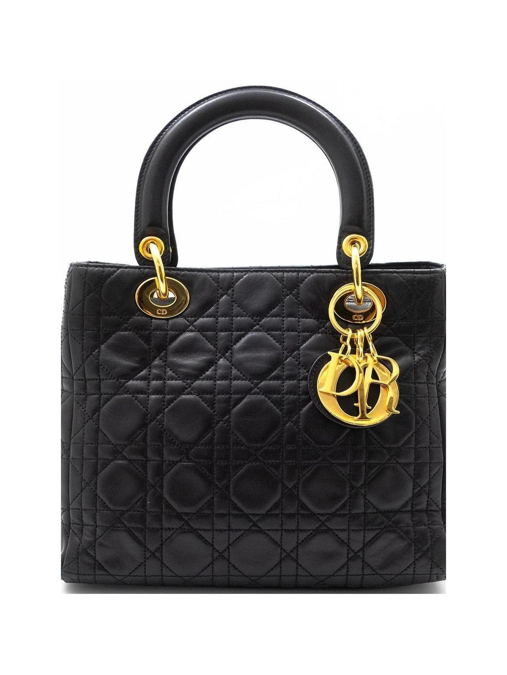 Lady Dior bag black cannage leather with gold hardware