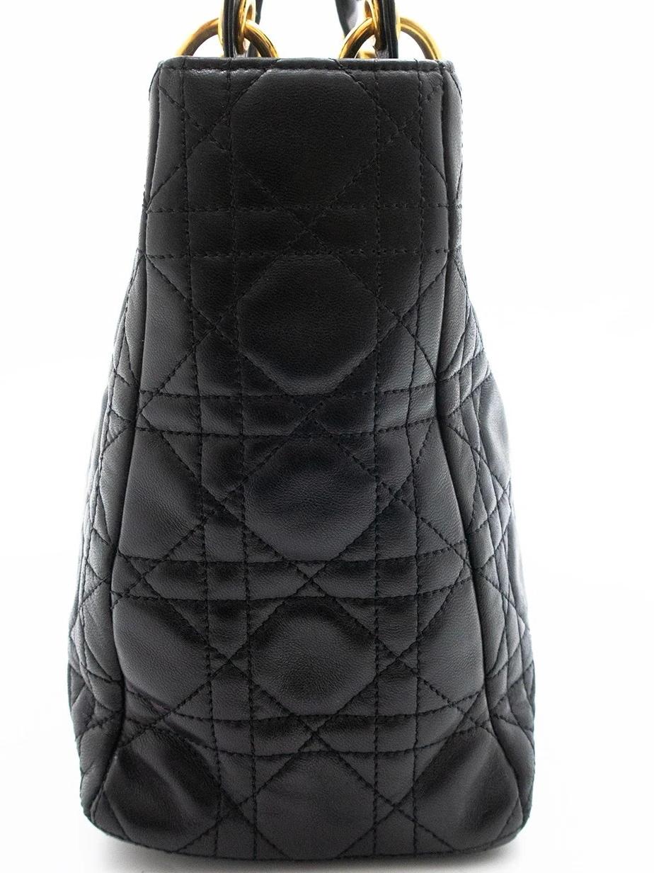 Right side of Lady Dior black cannage bag