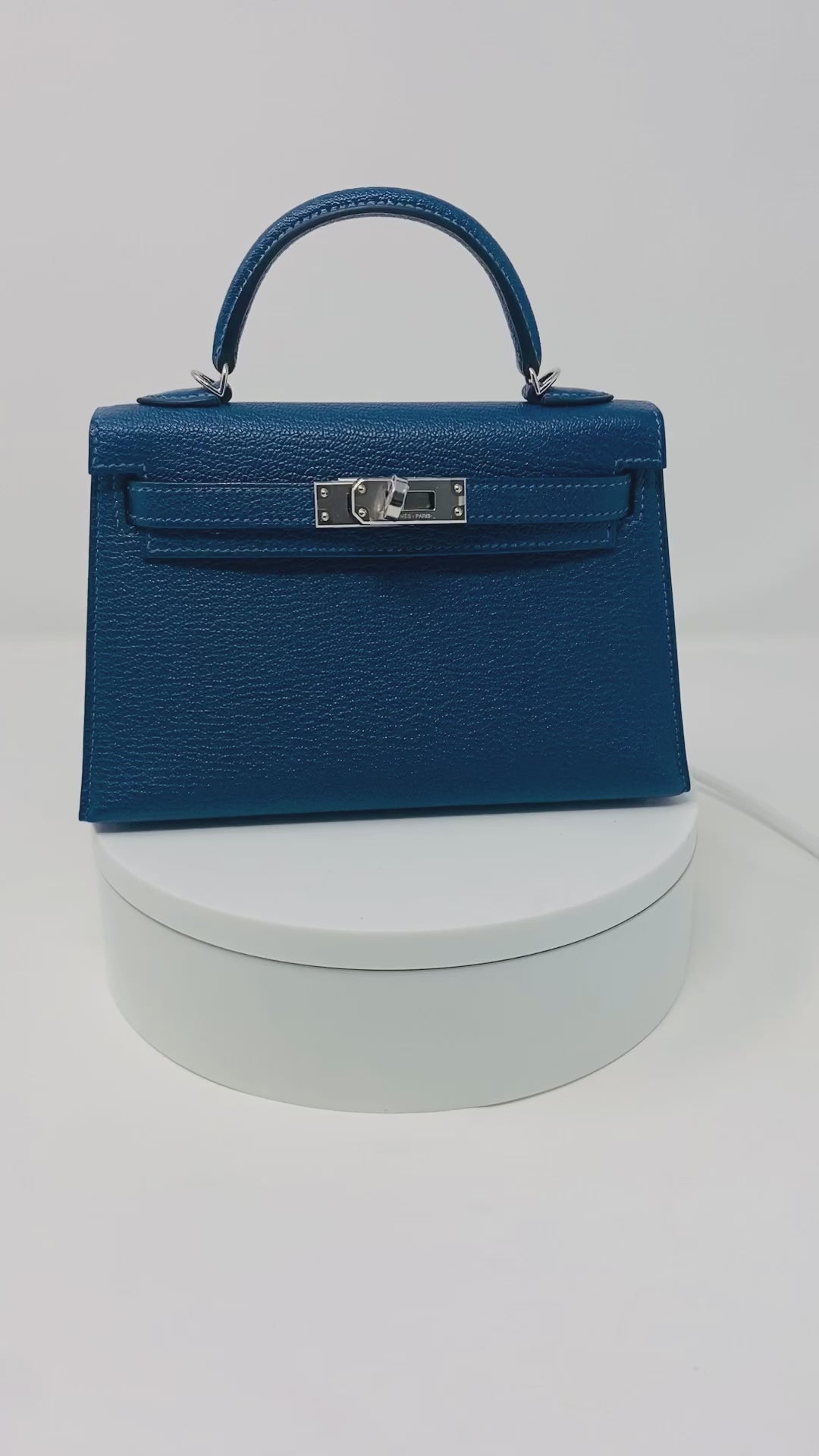 Hermes Mini Kelly in deep blue colour – Maison Vivienne