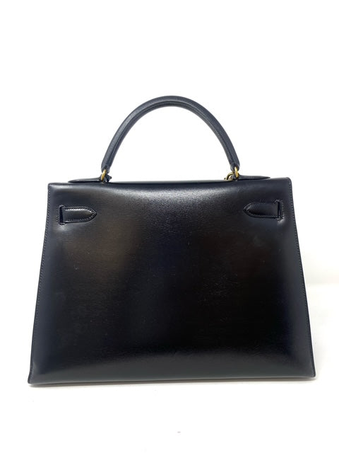 Hermes Kelly 32 black back pocket