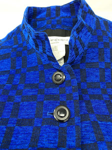 ysl jacket, vintage, blue check with buttons, size medium.