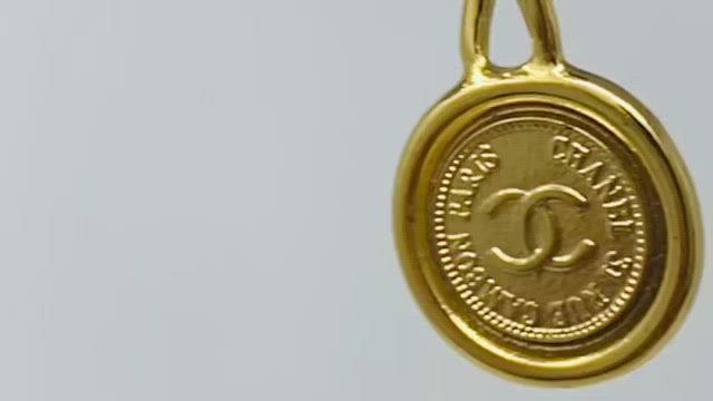 chanel gold chain belt, CC logo, medaillon