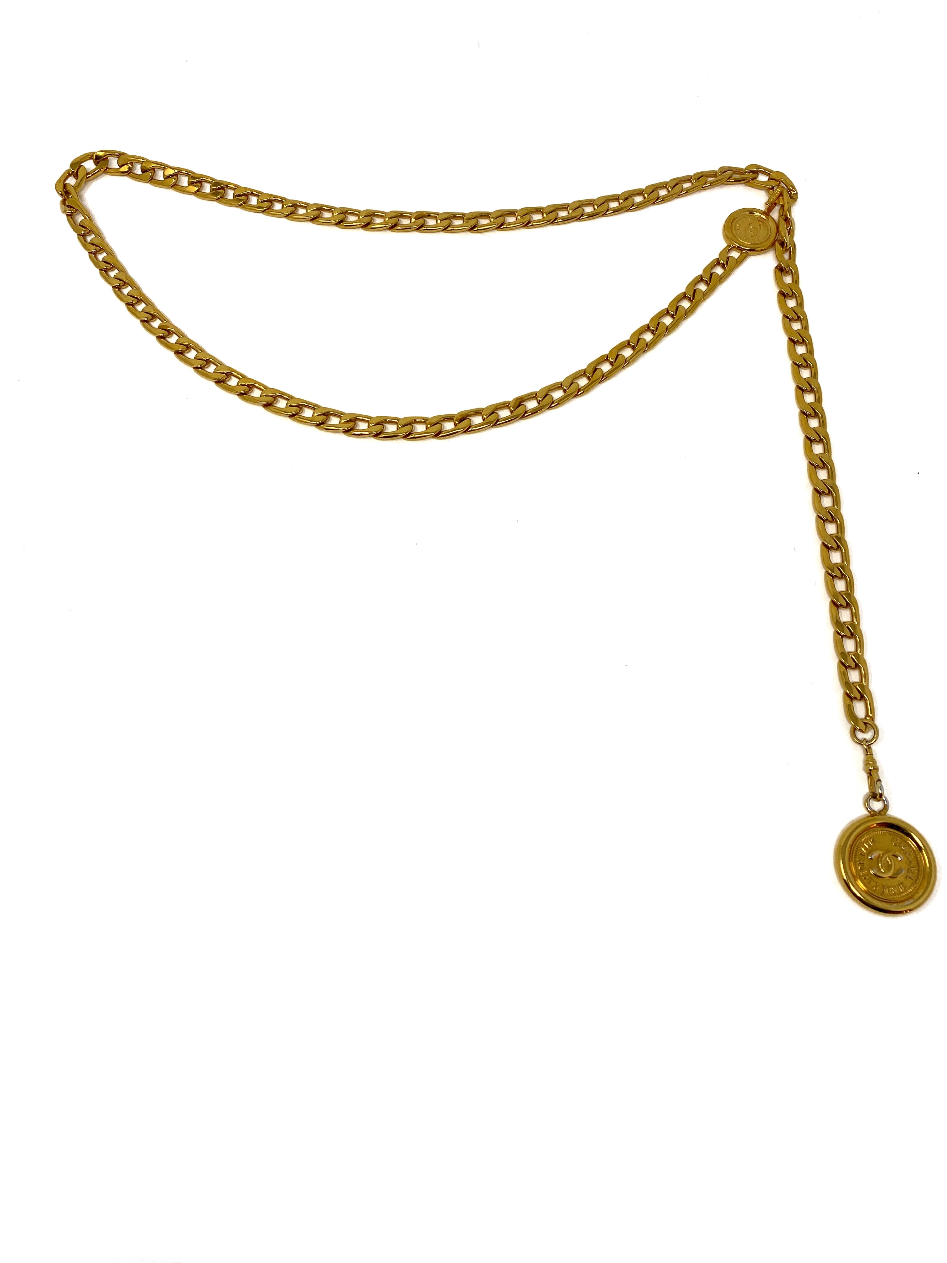 Chanel Logo Chain Belt Gold