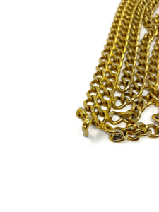 Chanel gold chain belt, three rank, CC medaillon