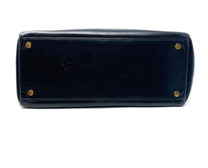hermes kelly bag 28 cm; black box leather; vintage