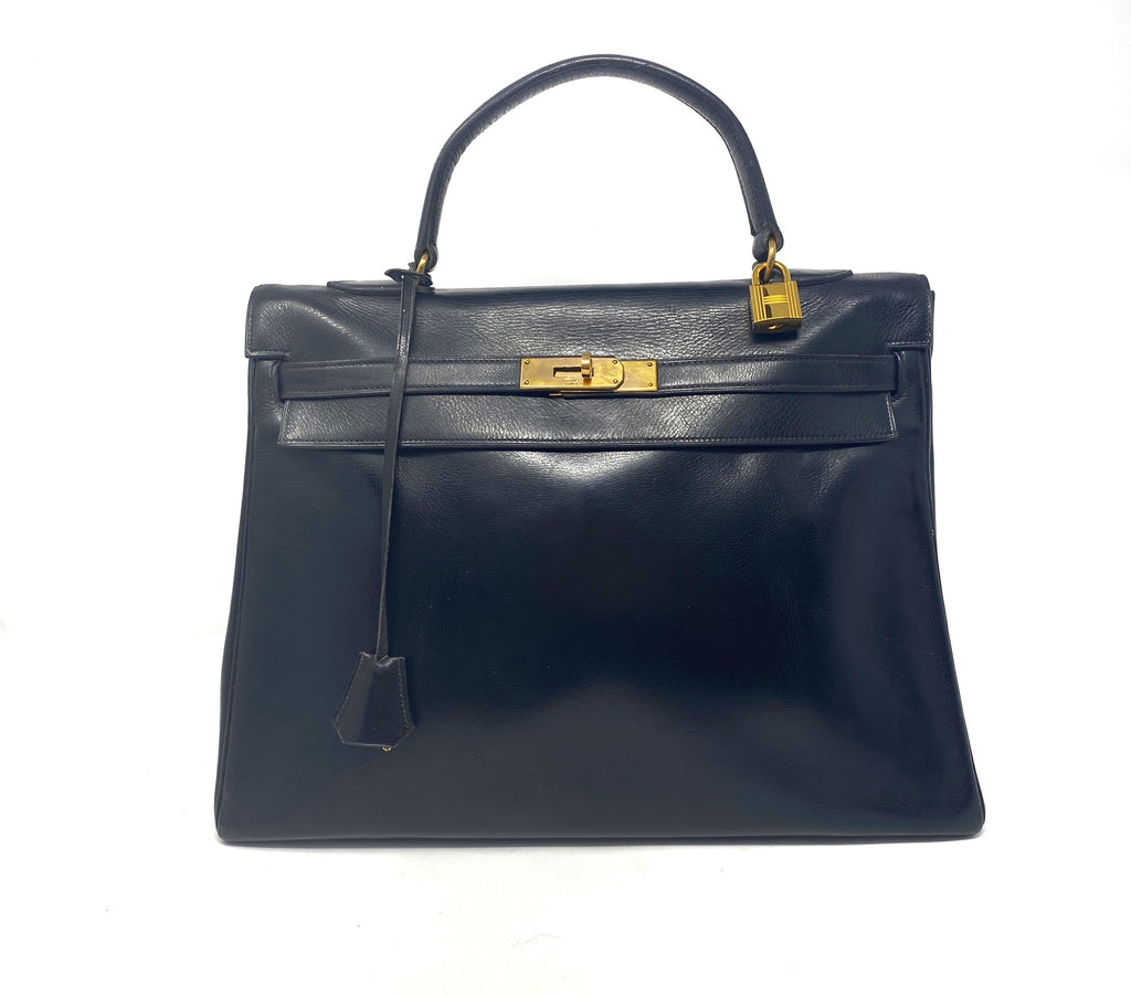 Hermes kelly bag 35, black box, vintage