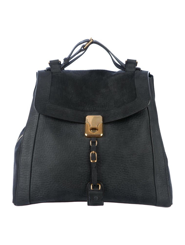 chloe darla bag, black brushed leather, with gold hardware and zip on the side
