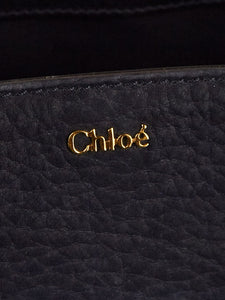 chloe darla bag, black brushed leather, with gold hardware and zip on the side
