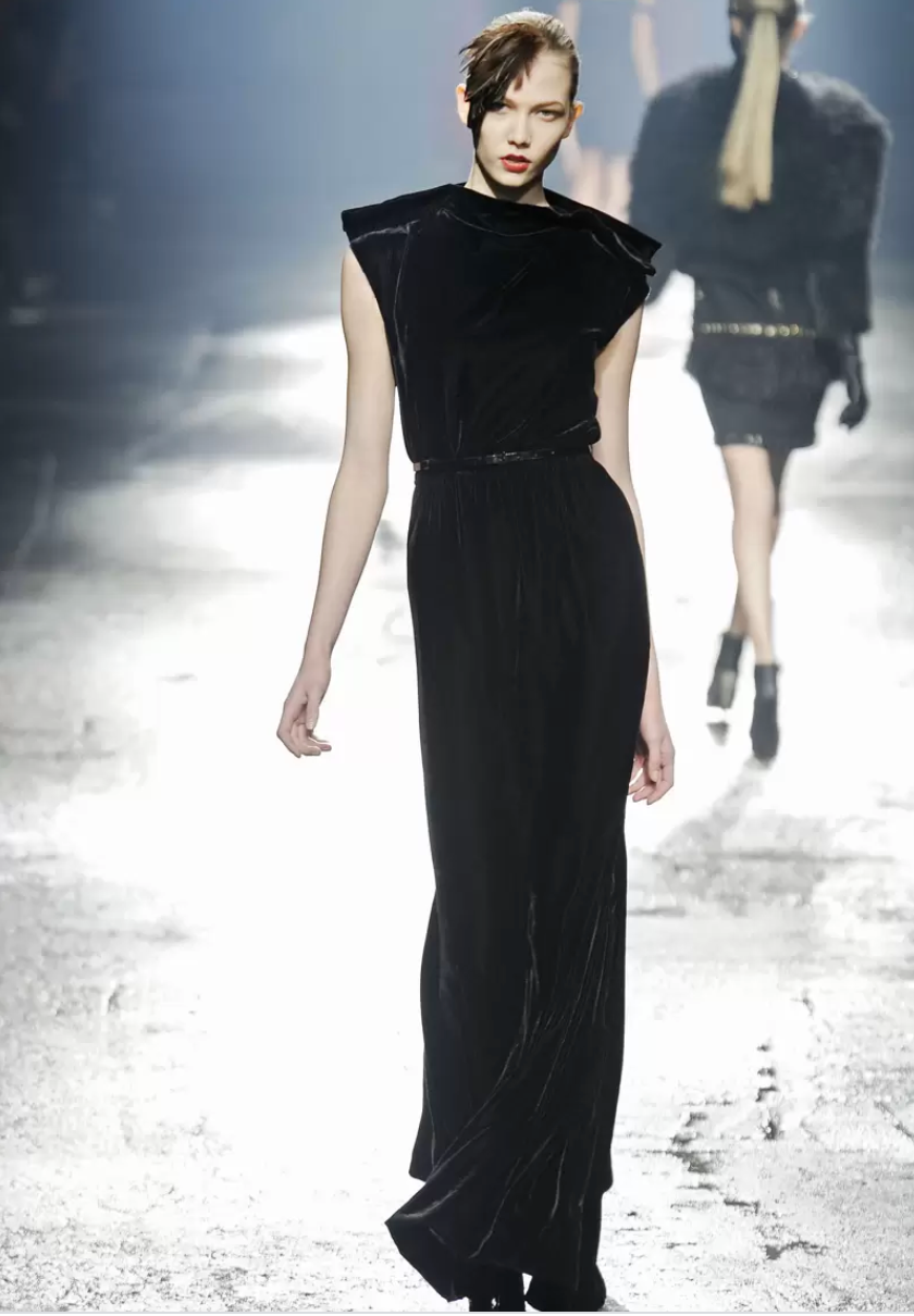 Lanvin black velvet dress hiver 2009
