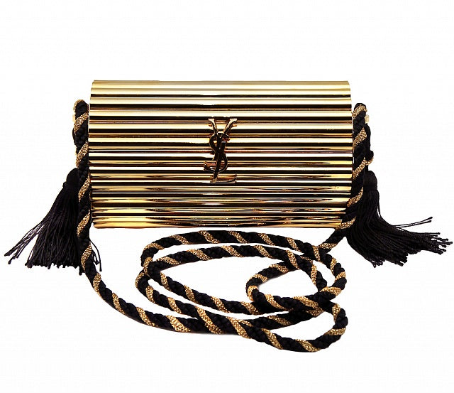 Clutch bag Yves Saint Laurent Gold in Metal - 35295150